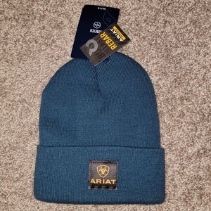 Ariat Rebar Elite Watch Cap Majolica Blue Knit Stretch Beanie One Size NWT